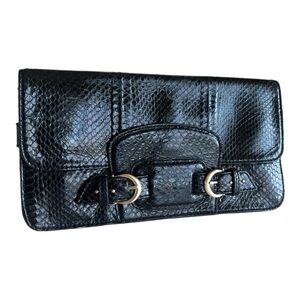Cole Haan Collection  Black Snake skin Clutch
